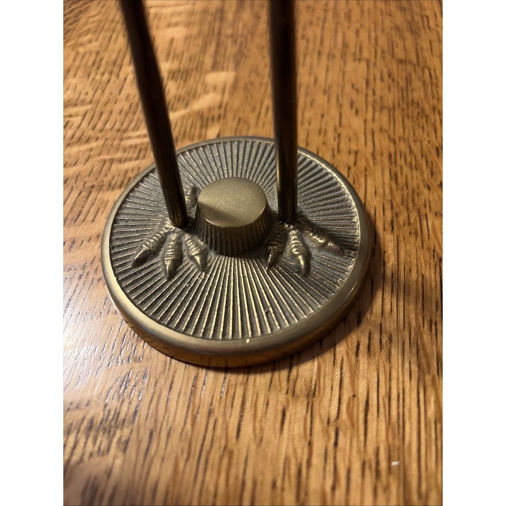 12" Solid Brass "Leonard" Heron/Crane Pair 1960s  Made In Korea Vintage - Picture 4 of 9